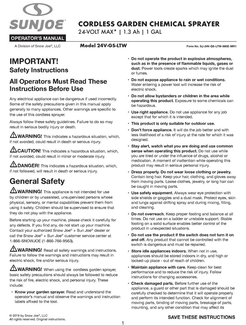 sunjoe 24V-GS-LTW Operator's manual