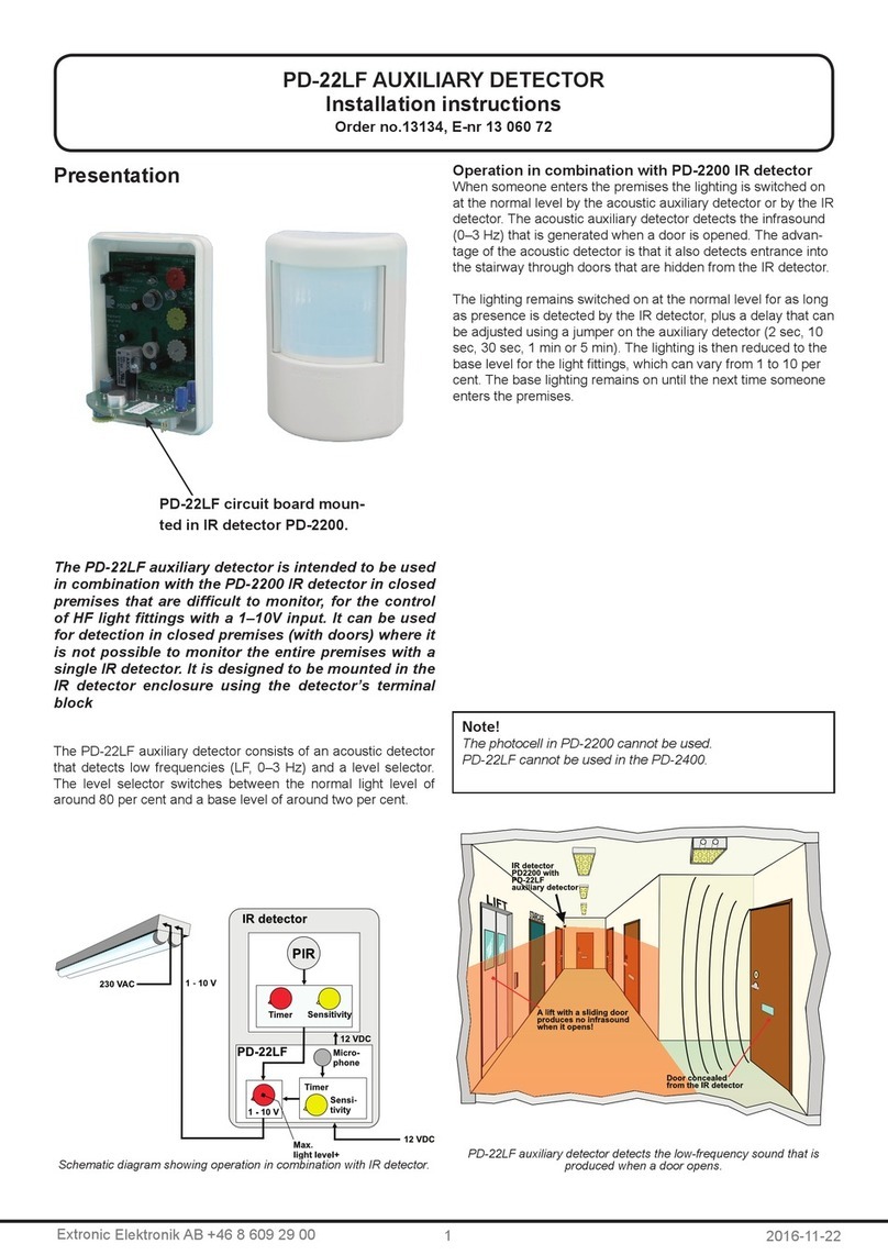 Extronic PD-22LF installation instructions