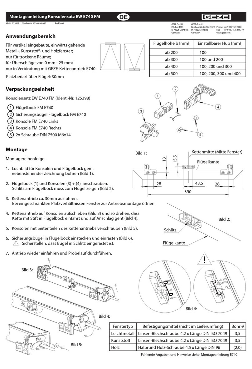 GEZE IW E740 LM installation manual