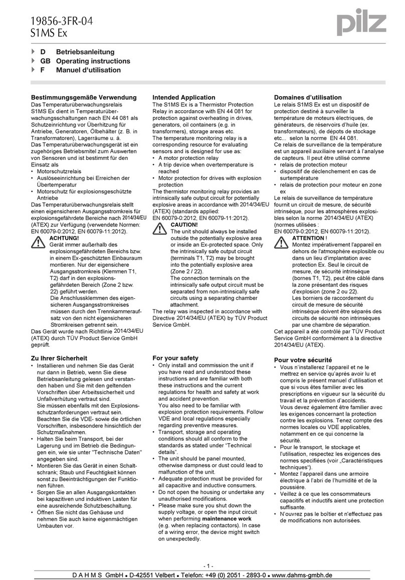 Pilz S1MS Ex operating instructions
