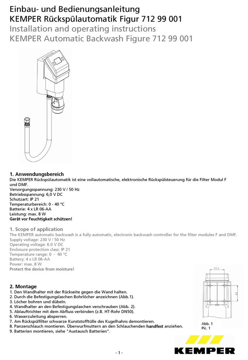 Kemper 712 99 001 Installation and operating instructions