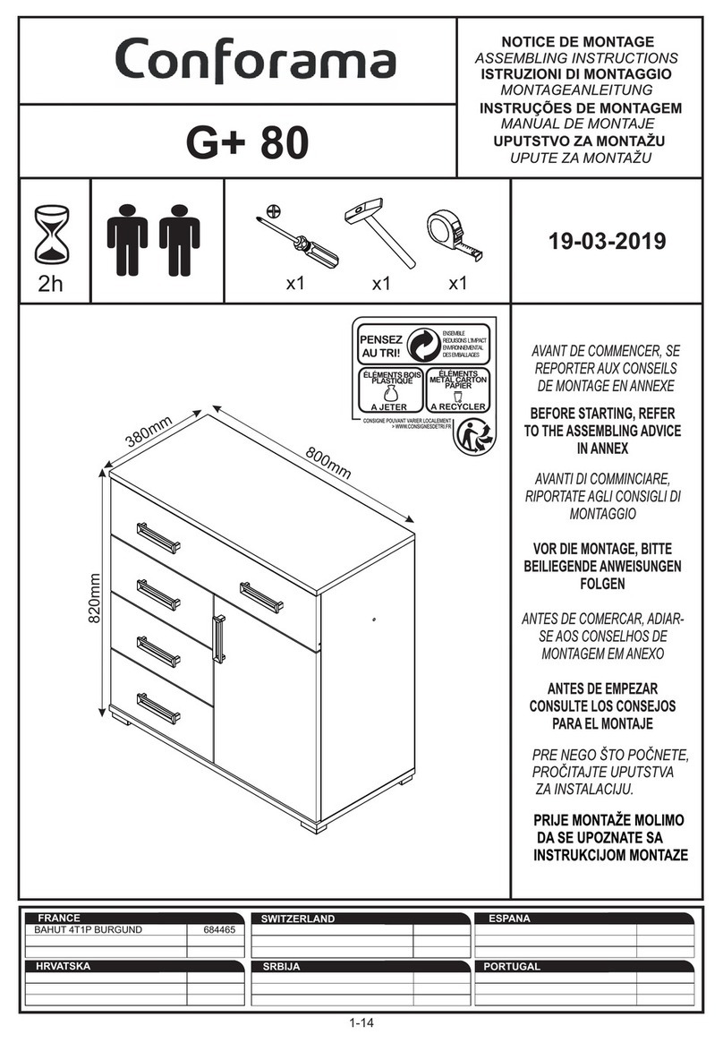 CONFORAMA G+ 80 Installation guide