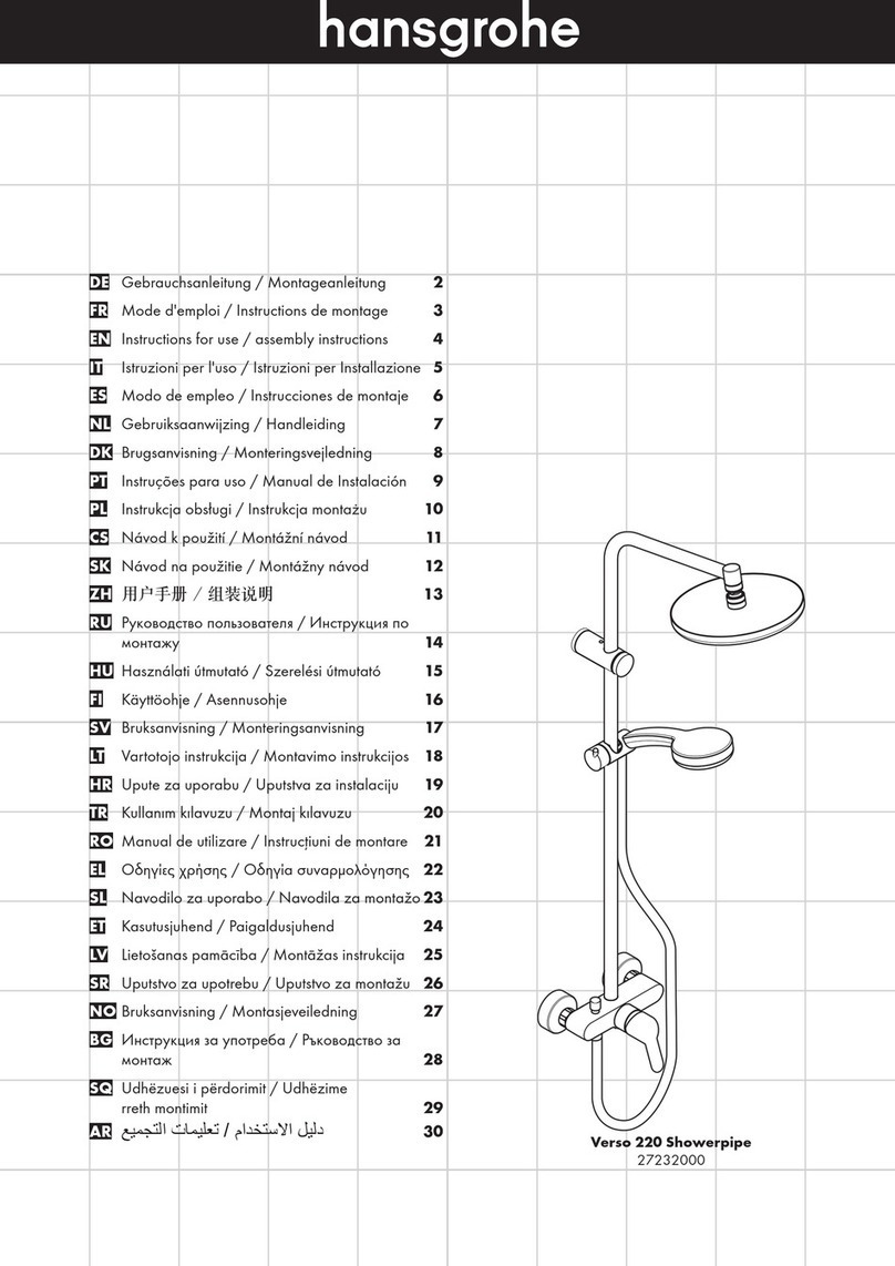 Hans Grohe Verso 220 Showerpipe Series Instructions for use/assembly instructions Hans Grohe Verso 220 Showerpipe Series Instructions for use/assembly instructions