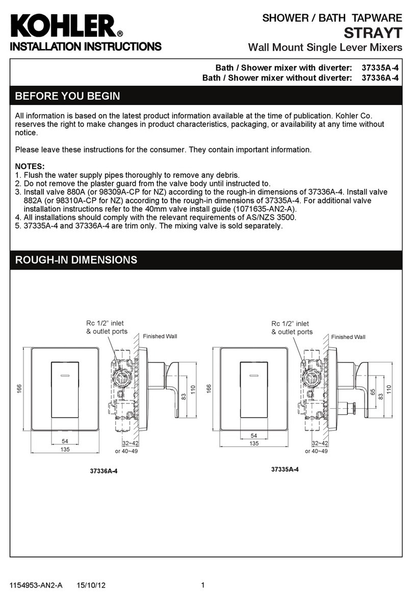 Kohler Strayt installation instructions