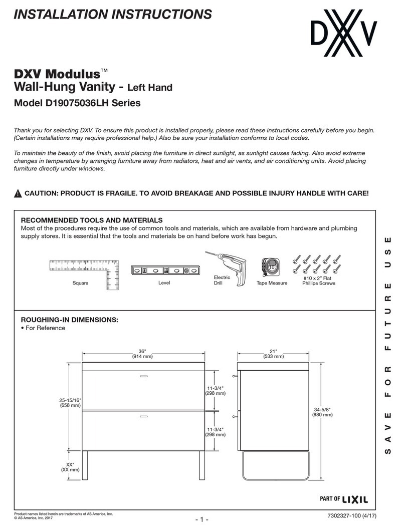 DXV Modulus D19075036LH Series User manual