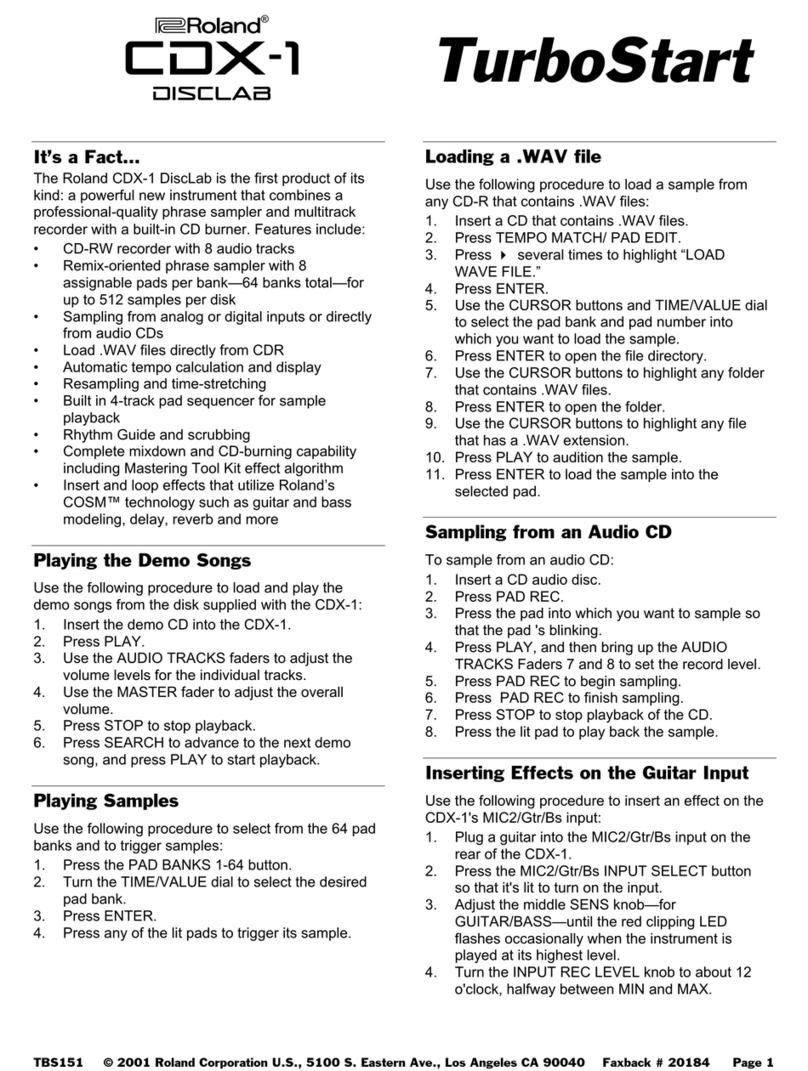 Roland DiscLab CDX-1 User manual Roland DiscLab CDX-1 User manual