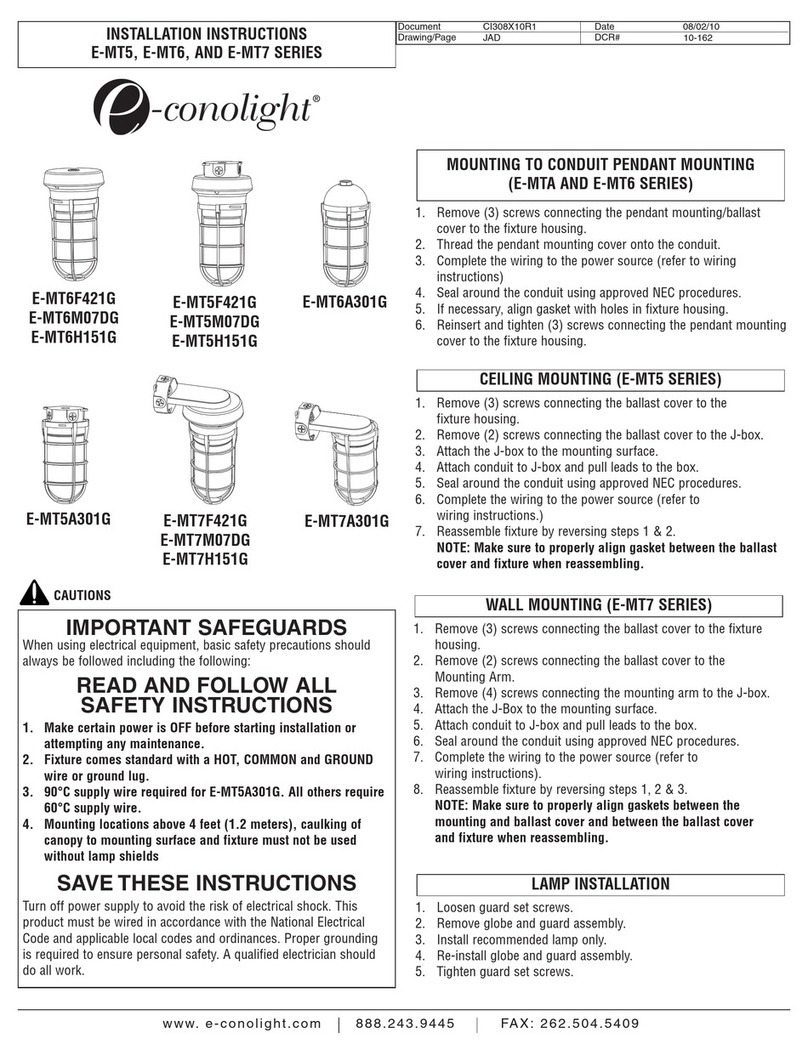e-conolight E-E-MT6F421G installation instructions
