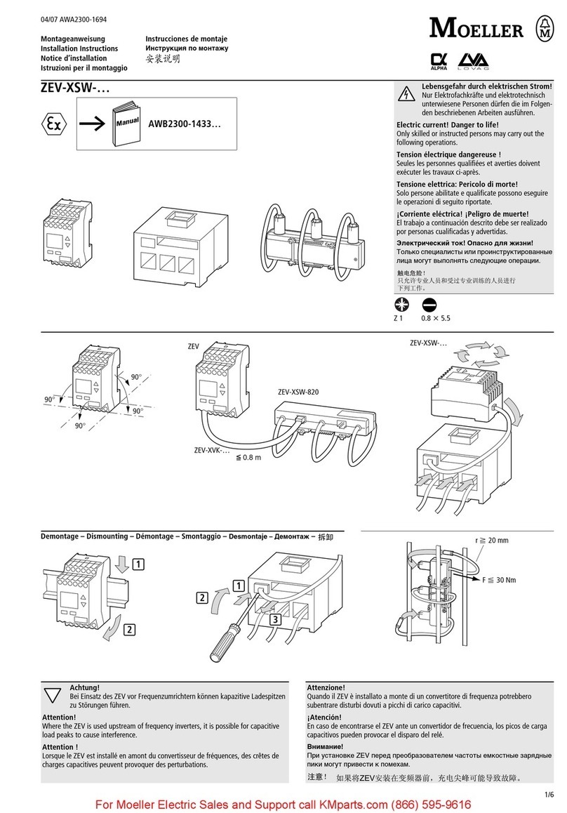 Moeller ZEV-XSW-820 installation instructions Moeller ZEV-XSW-820 installation instructions