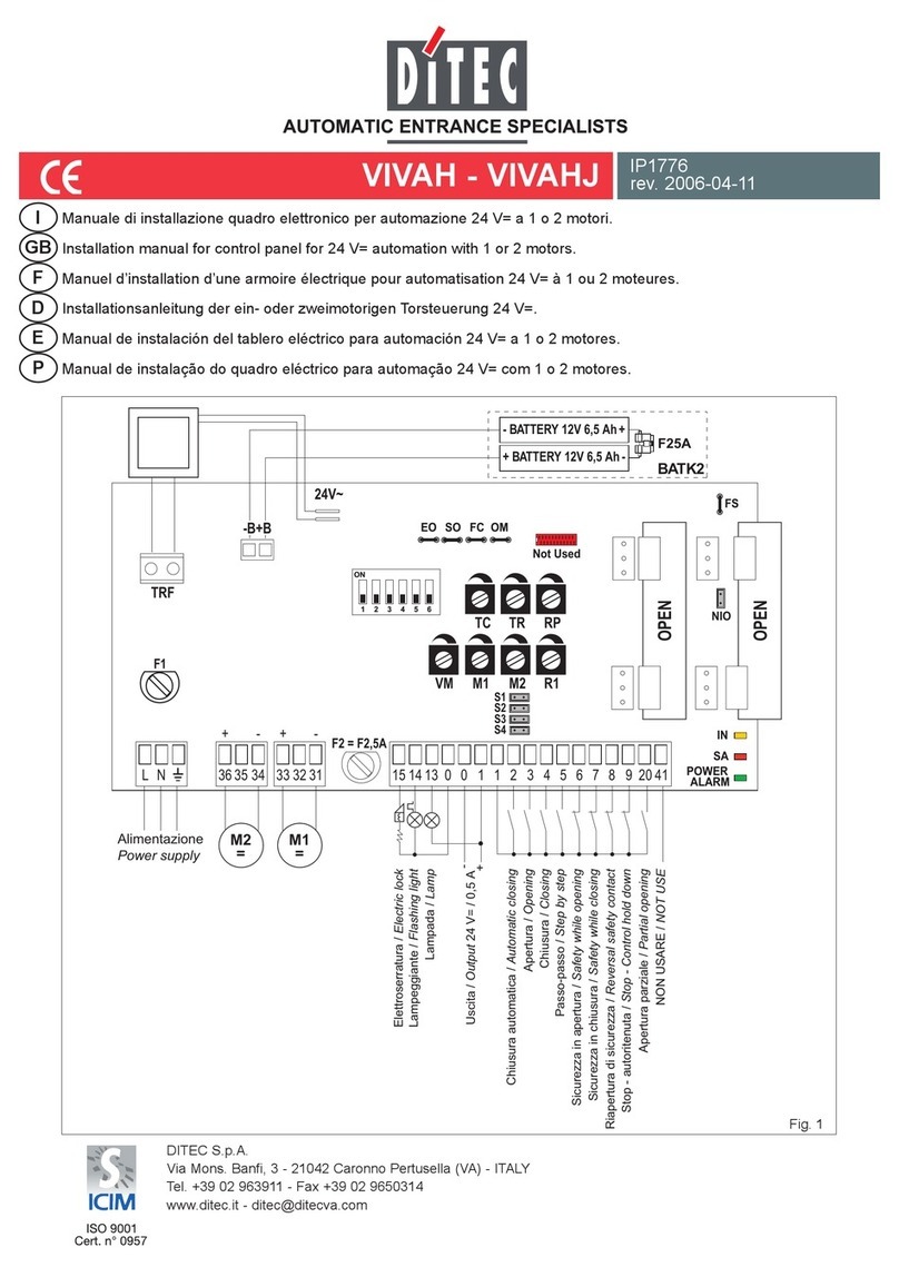 DITEC VIVAH User manual