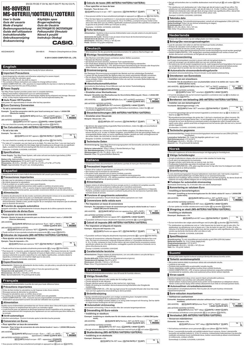 Casio MS-80VERII User manual