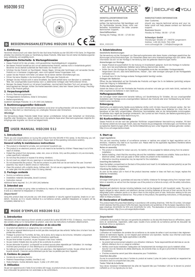 Schwaiger SECURE-4-YOU Series user manual