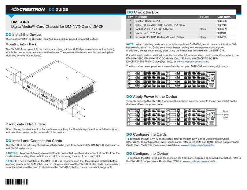 Crestron DMF-CI-8 Do guide