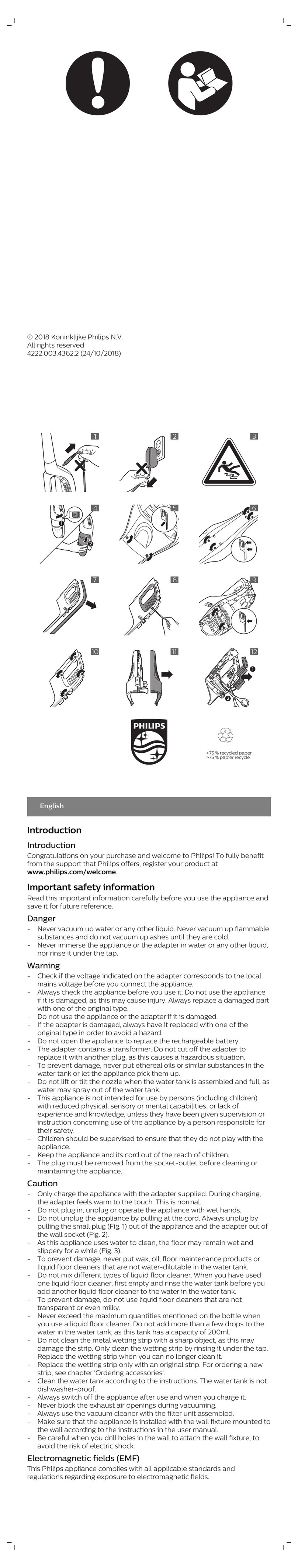 Philips FC6409 Important information leaflet