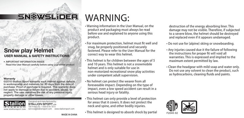 Stallion Snowslider User manual  & Safety instructions