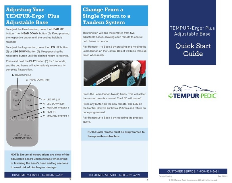 Tempur-Pedic TEMPUR-ERGO PLUS quick start guide