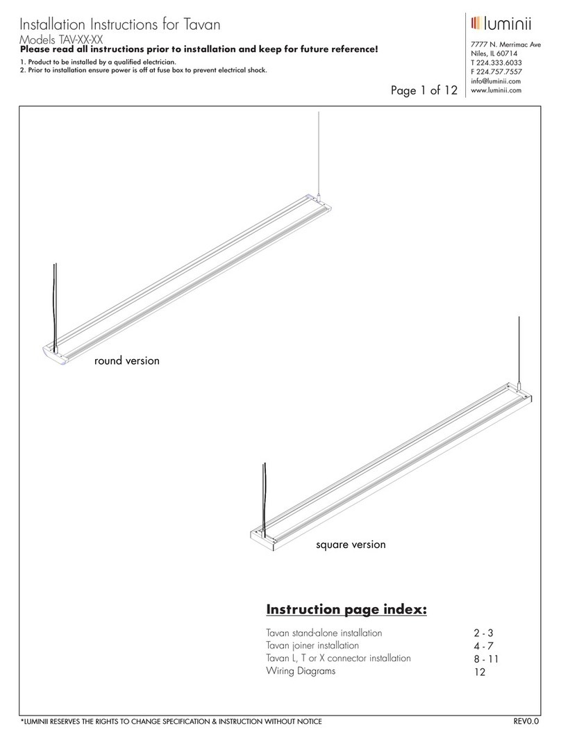 luminii Tavan TAV Series installation instructions