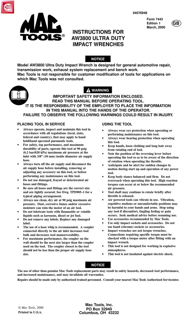 MAC TOOLS AW3800 Ultra Duty User manual