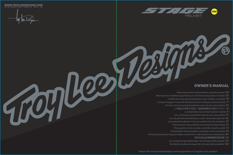 Troy Lee Designs STAGE owner's manual