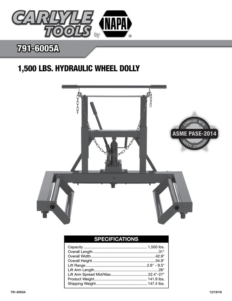Napa Carlyle Tools 791-6005A operating manual