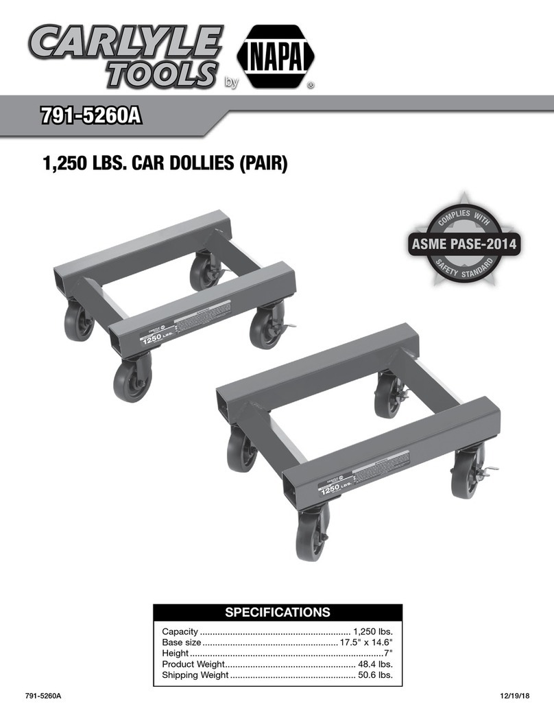 Napa Carlyle Tools 791-5260A operating manual