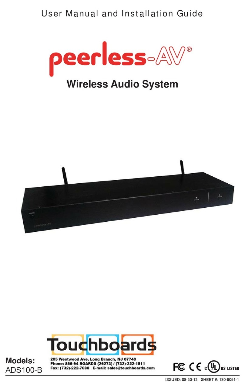 peerless-AV PeerSound ADS100-B User manual and installation guide peerless-AV PeerSound ADS100-B User manual and installation guide