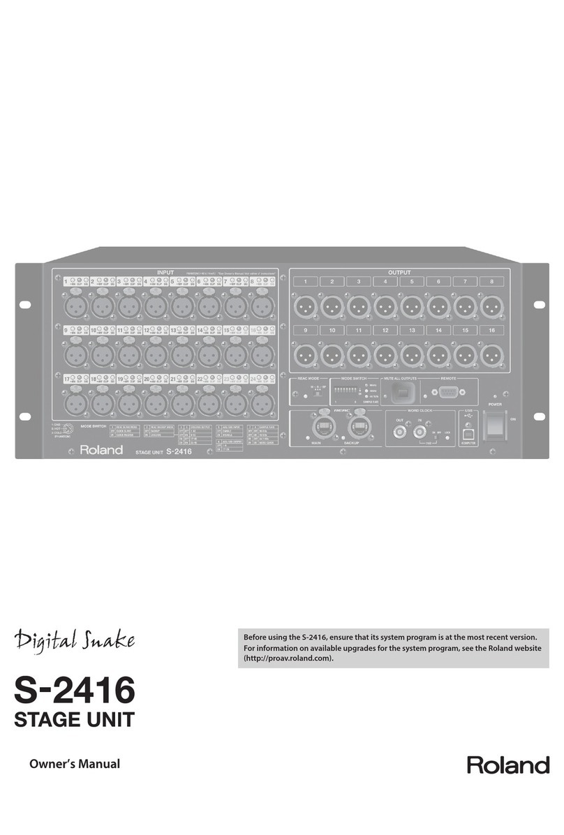 Roland Digital Snake S-2416 User manual Roland Digital Snake S-2416 User manual
