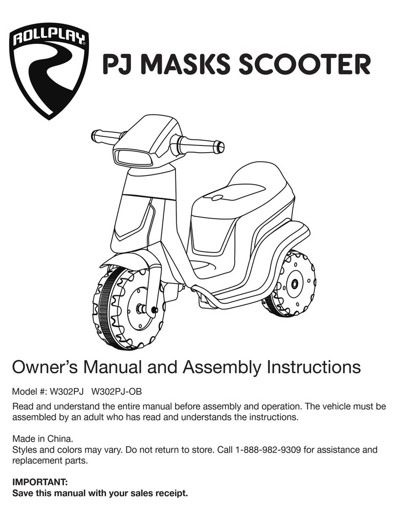 Rollplay PJ MASKS SCOOTER Series Owner's manual and assembly instructions Rollplay PJ MASKS SCOOTER Series Owner's manual and assembly instructions