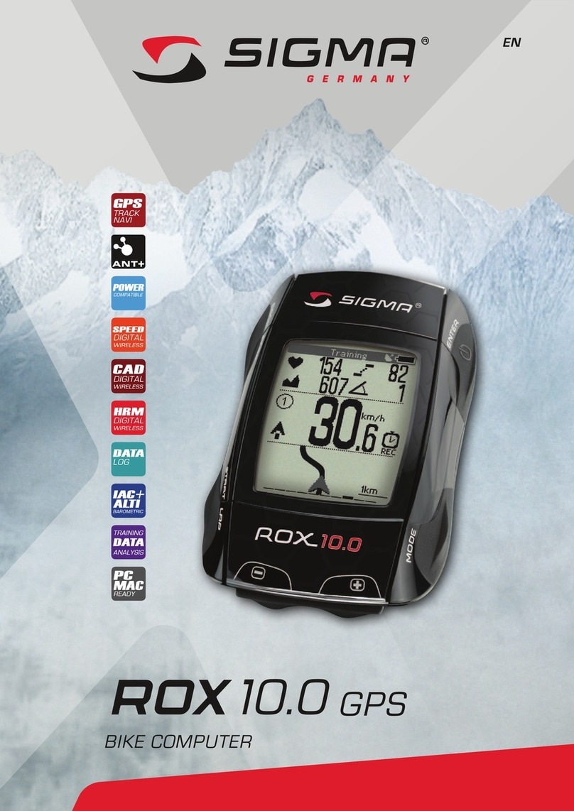 Sigma ROX 10.0 GPS operating instructions