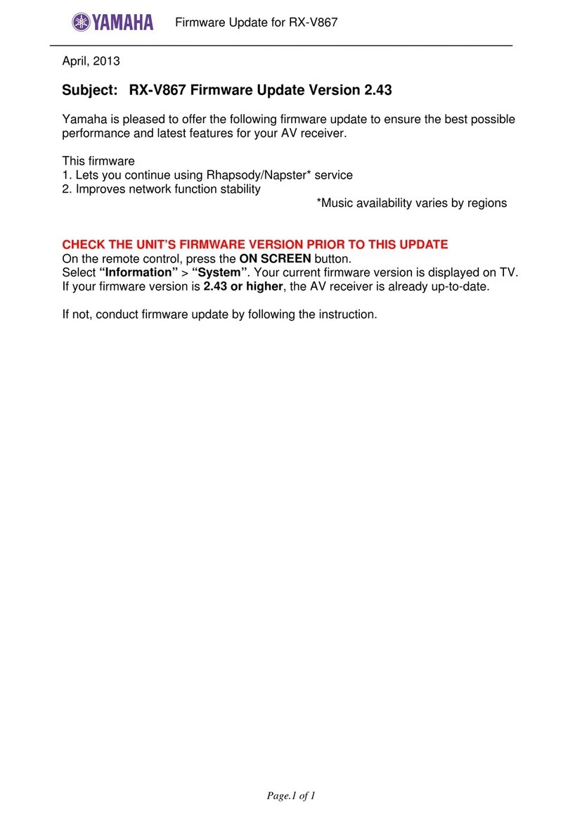 Yamaha RX-V867 Firmware update