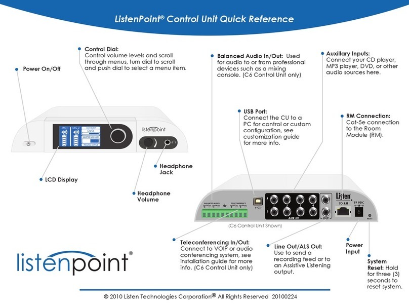 Listen Technologies ListenPoint quick reference Listen Technologies ListenPoint quick reference