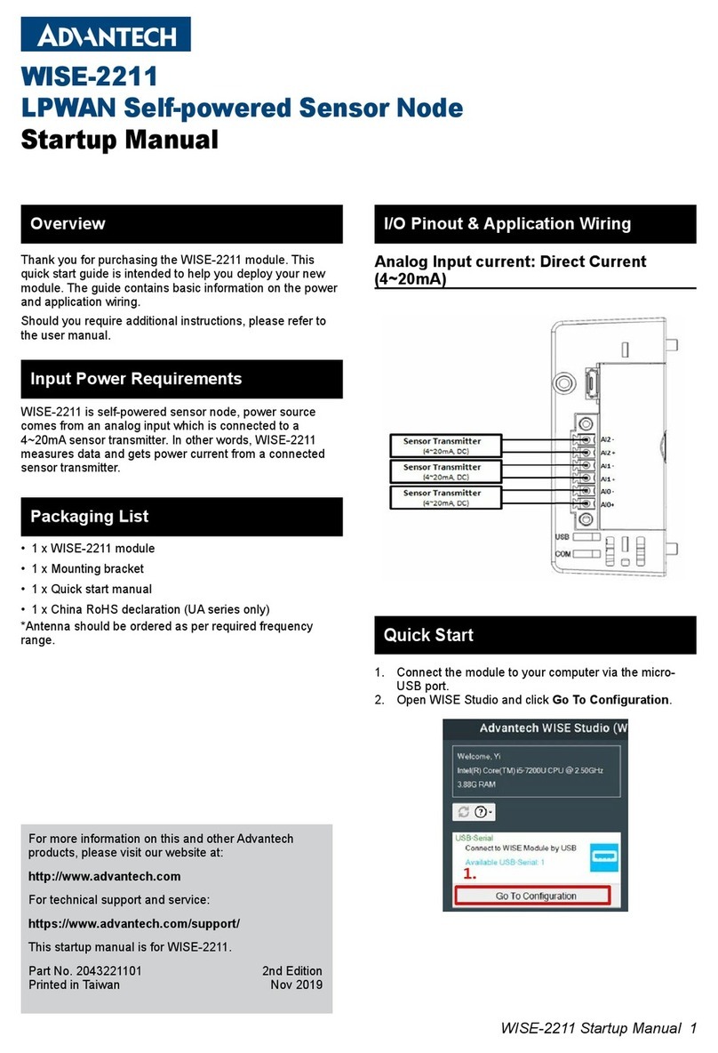 Advantech WISE-2211 Installation and operation manual Advantech WISE-2211 Installation and operation manual