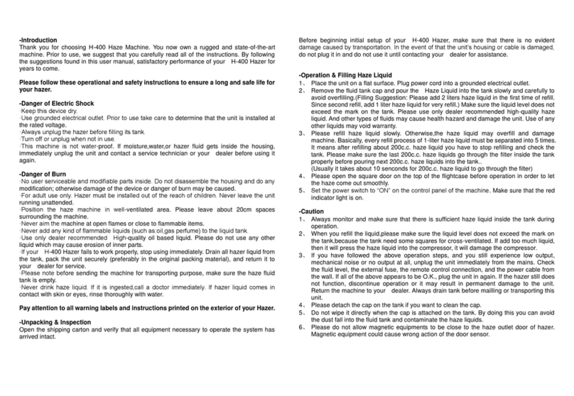 MLB H-400 user manual
