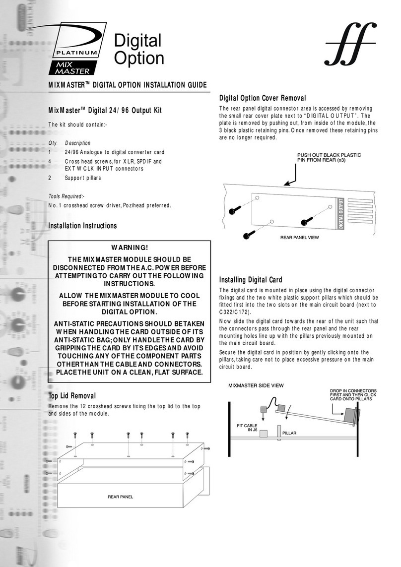 Focusrite MIXMASTER Platinum Digital Option installation guide