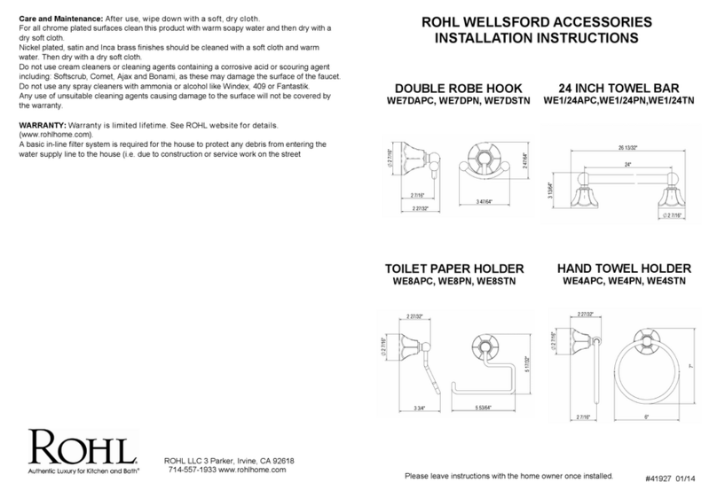 Rohl Wellsford WE1/24APC installation instructions