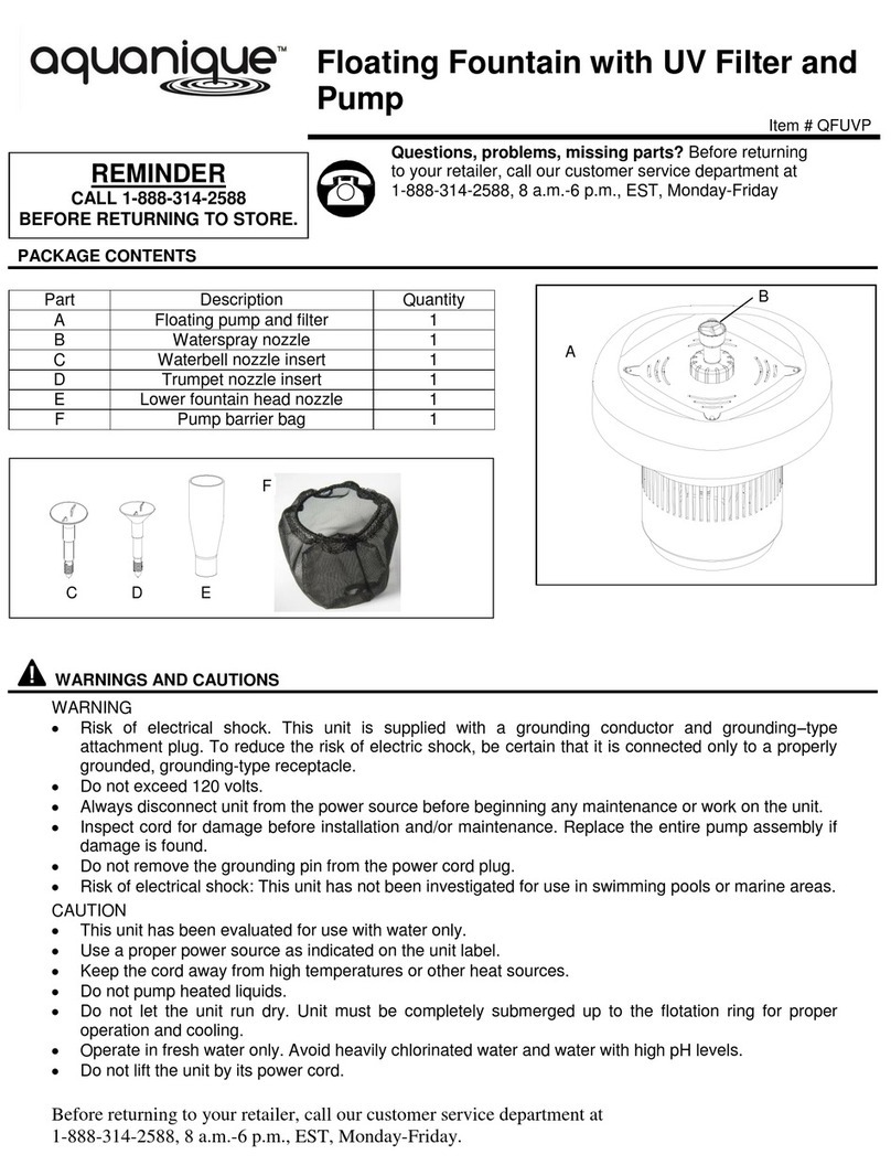 aquanique QFUVP user manual