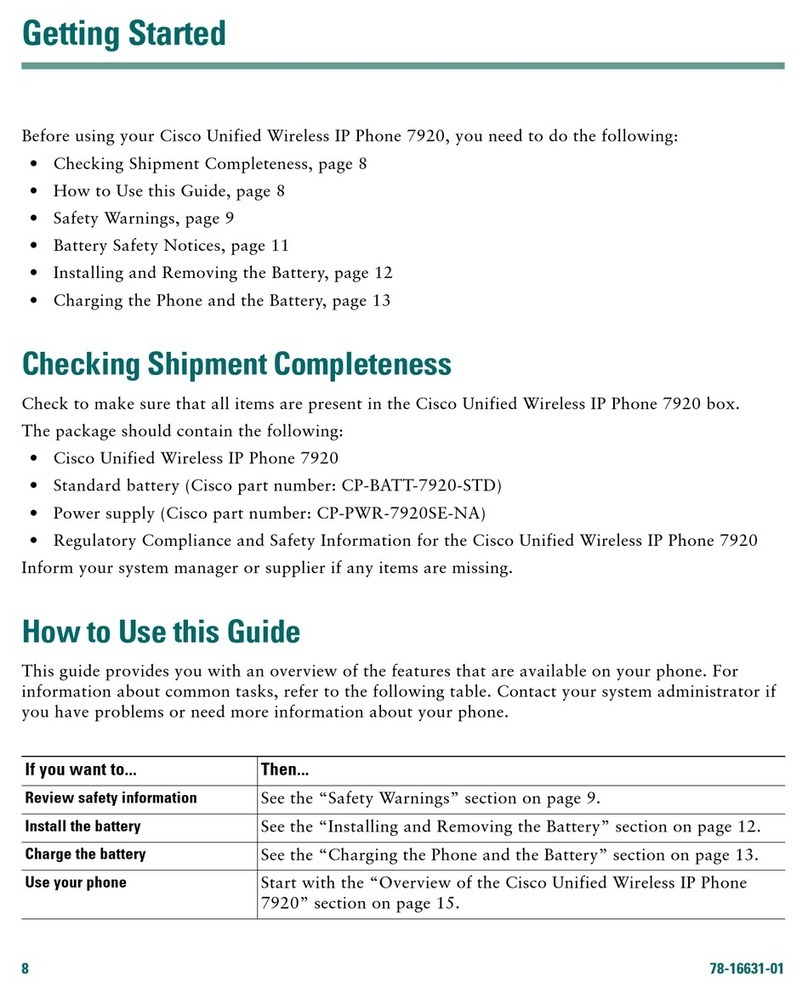 Cisco 7920 - Unified Wireless IP Phone VoIP Getting started