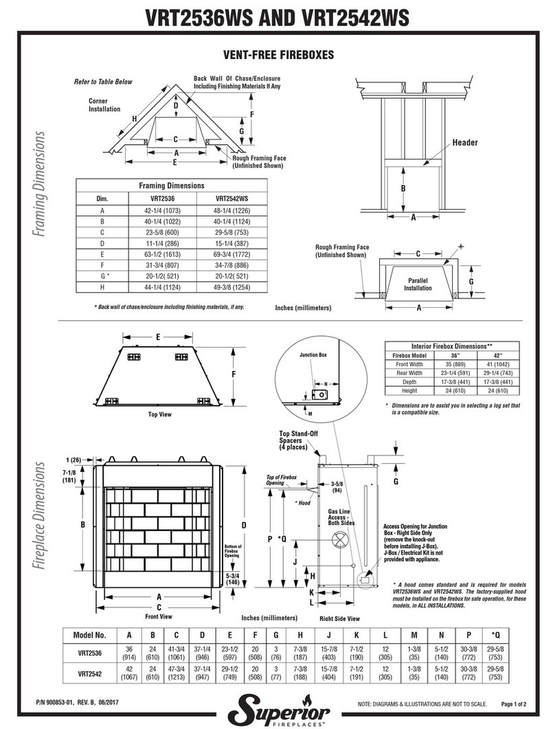Superior Fireplaces VRT2542WS quick start guide