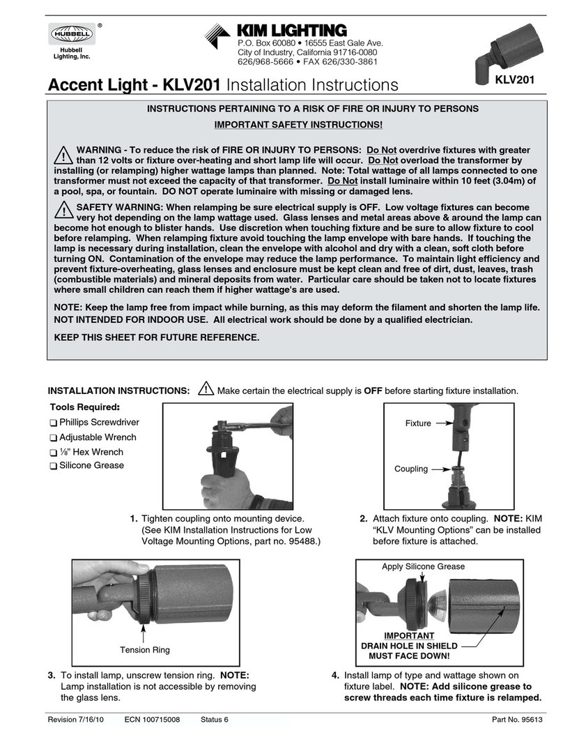 kim lighting KLV201 installation instructions