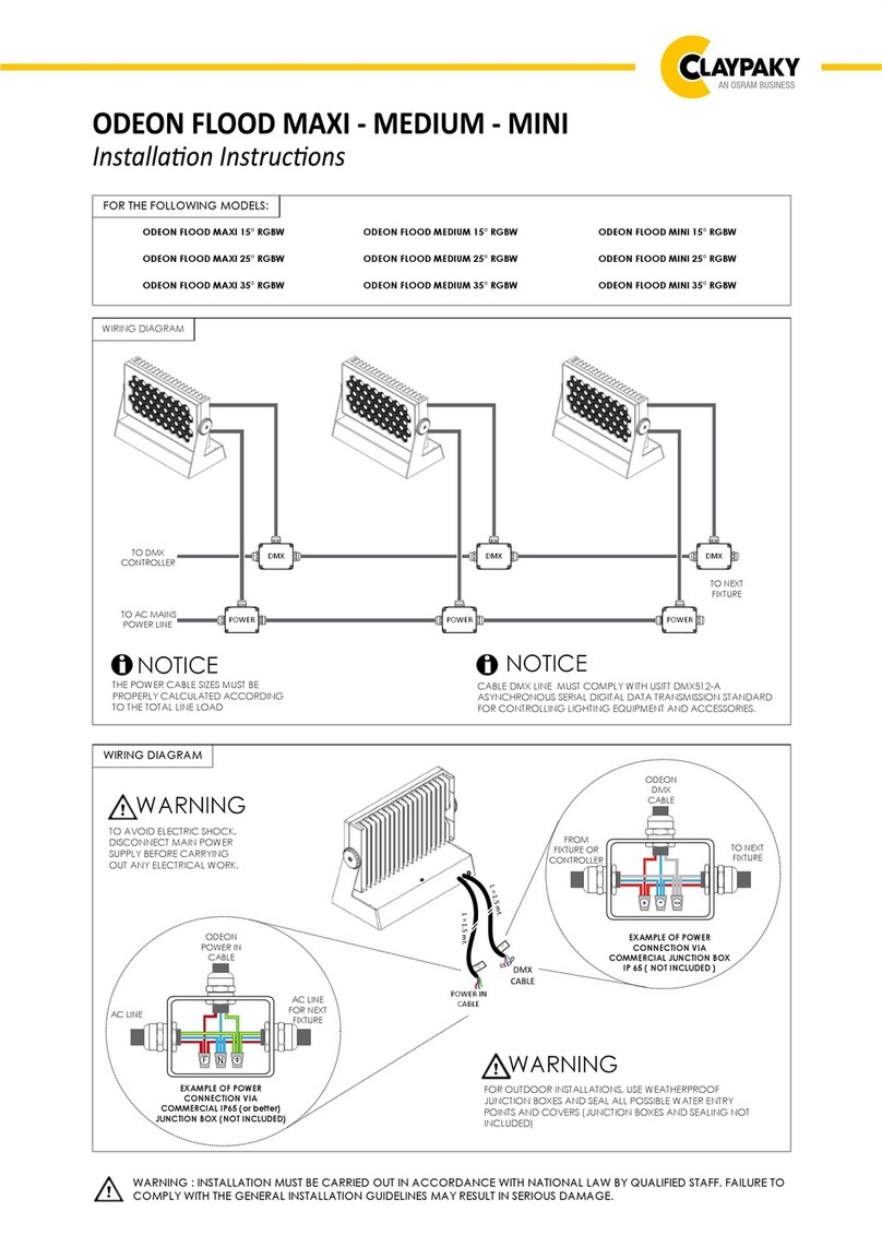 Claypaky Odeon Flood Mini installation instructions
