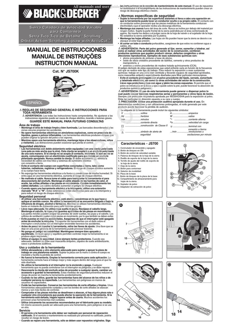 Black & Decker JS700K User manual