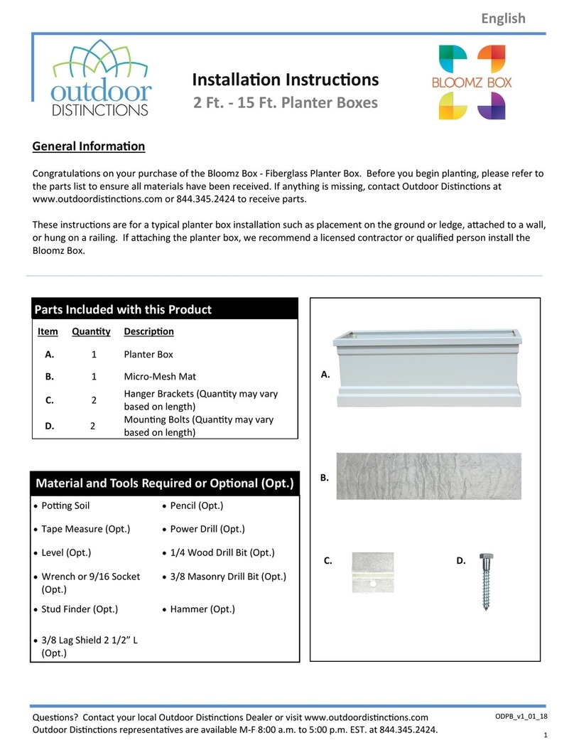 OUTDOOR DISTINCTIONS Bloomz Box installation instructions