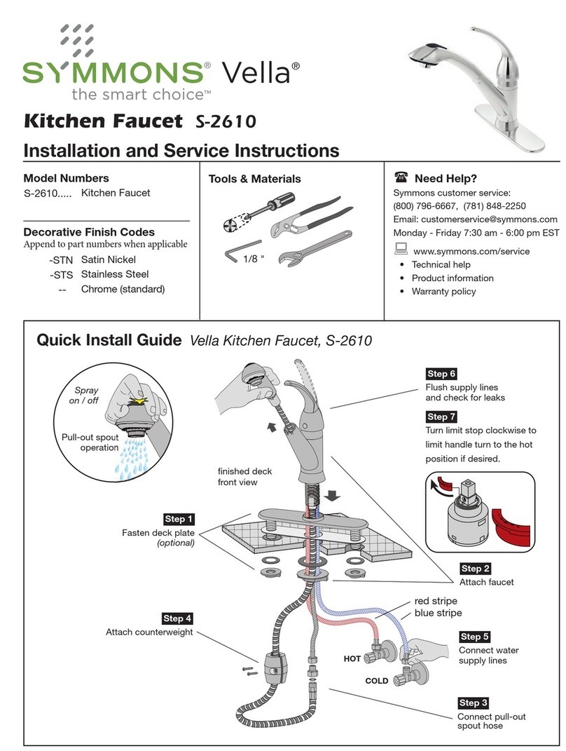 Symmons Vella S-2610 Series Quick guide