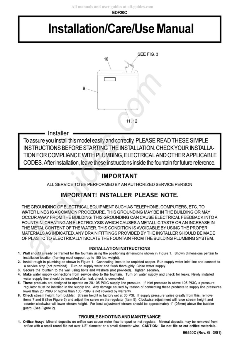 Elkay EDF20C Installation, care & use manual Elkay EDF20C Installation, care & use manual