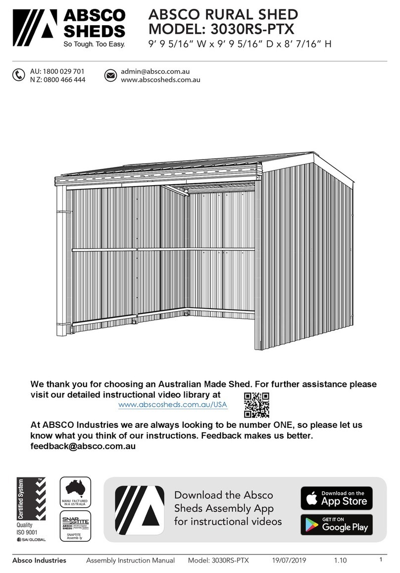 ABSCO SHEDS 3030RS-PTX User manual