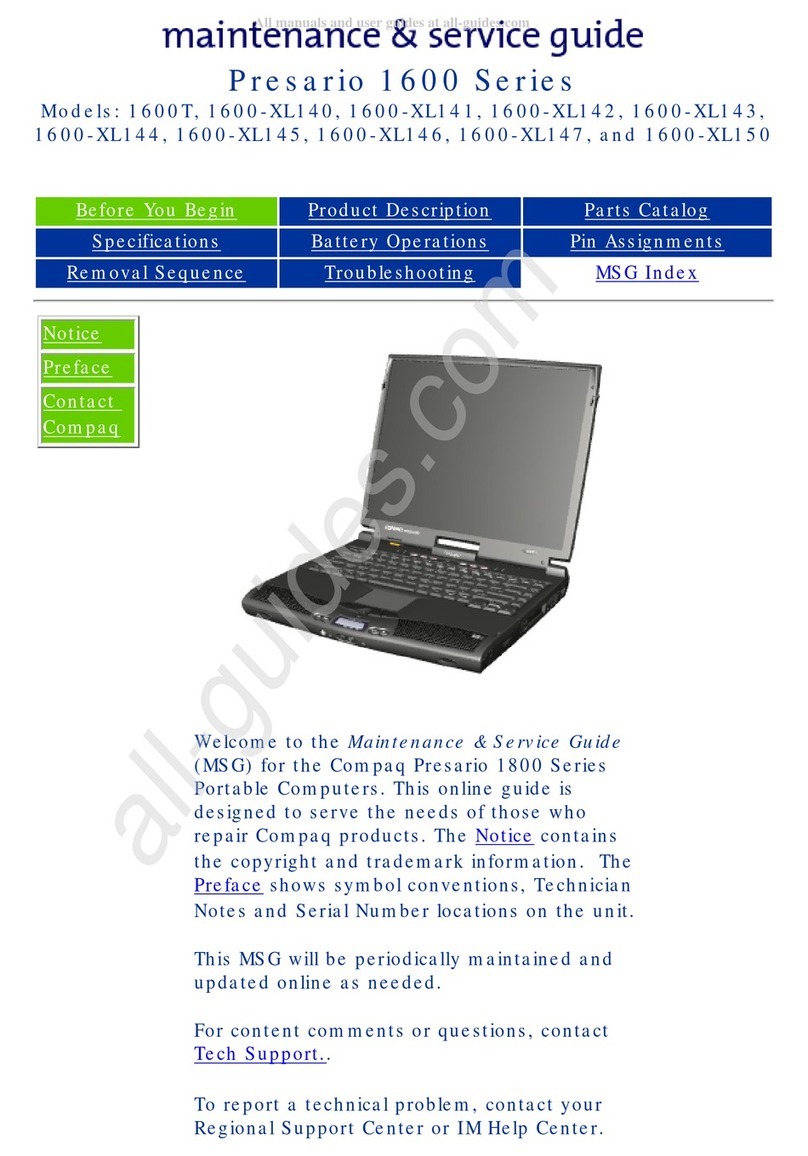 Compaq Presario 1600 Series User manual