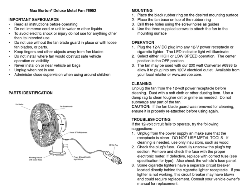 Aervoe Max Burton 6952 operating instructions