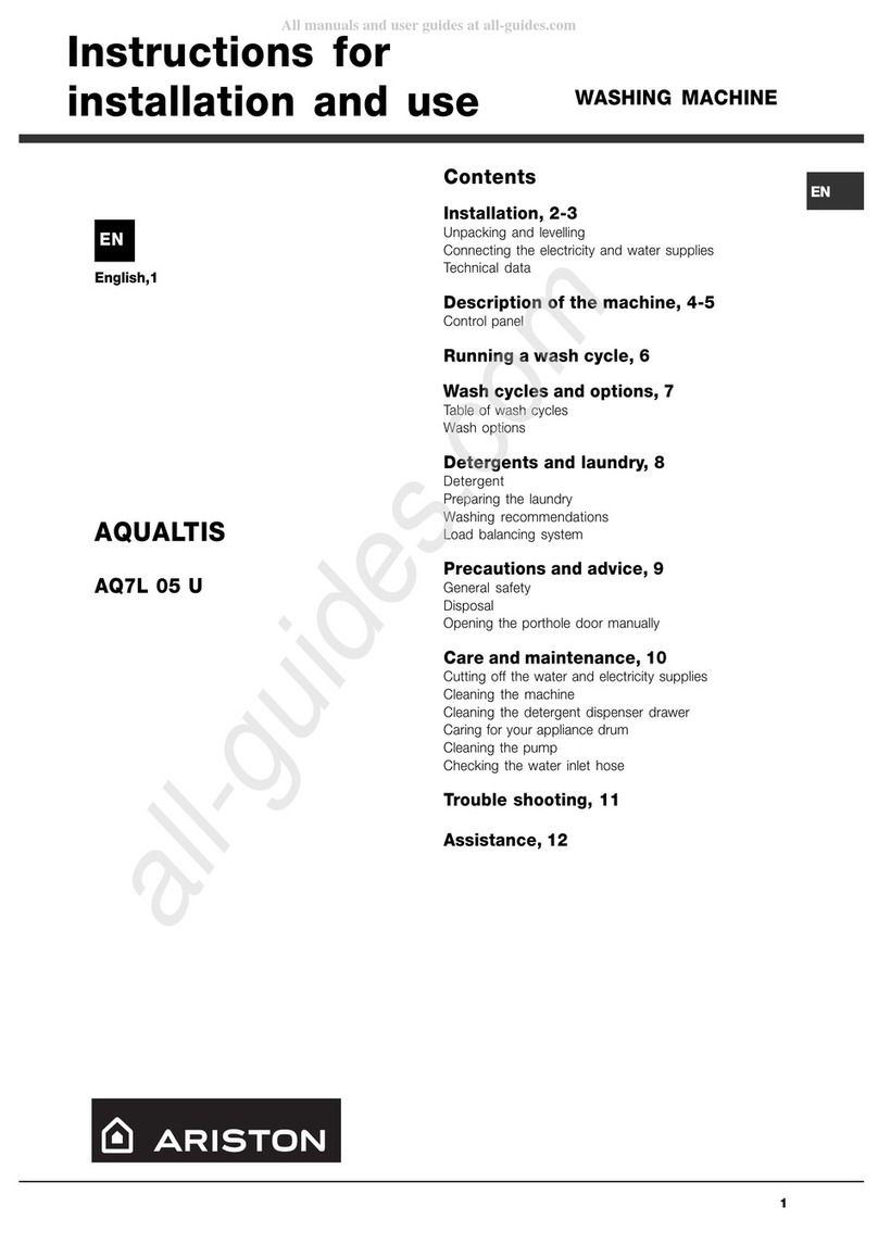 Ariston AQ7L 05 U Instructions for installation and use