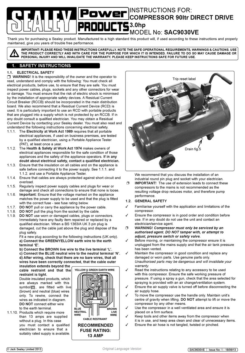 Sealey SAC9030VE User manual