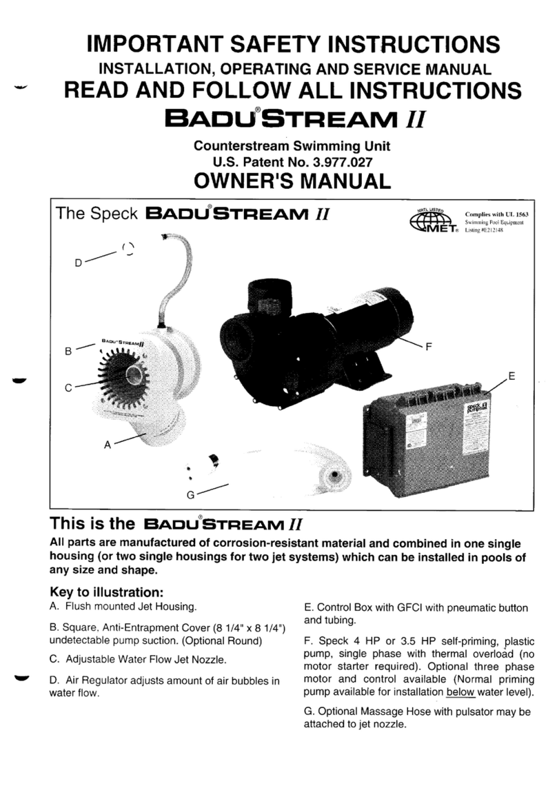 Speck Badu Stream II SwimJet owner's manual