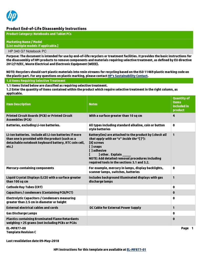 HP HP 340 G7 Assembly instructions